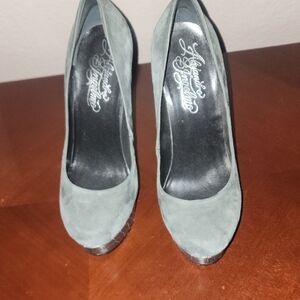 Alejandro Ingelmo Gray Suede Heels